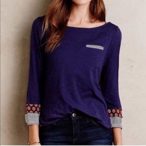 Anthro Little Yellow Button layered top